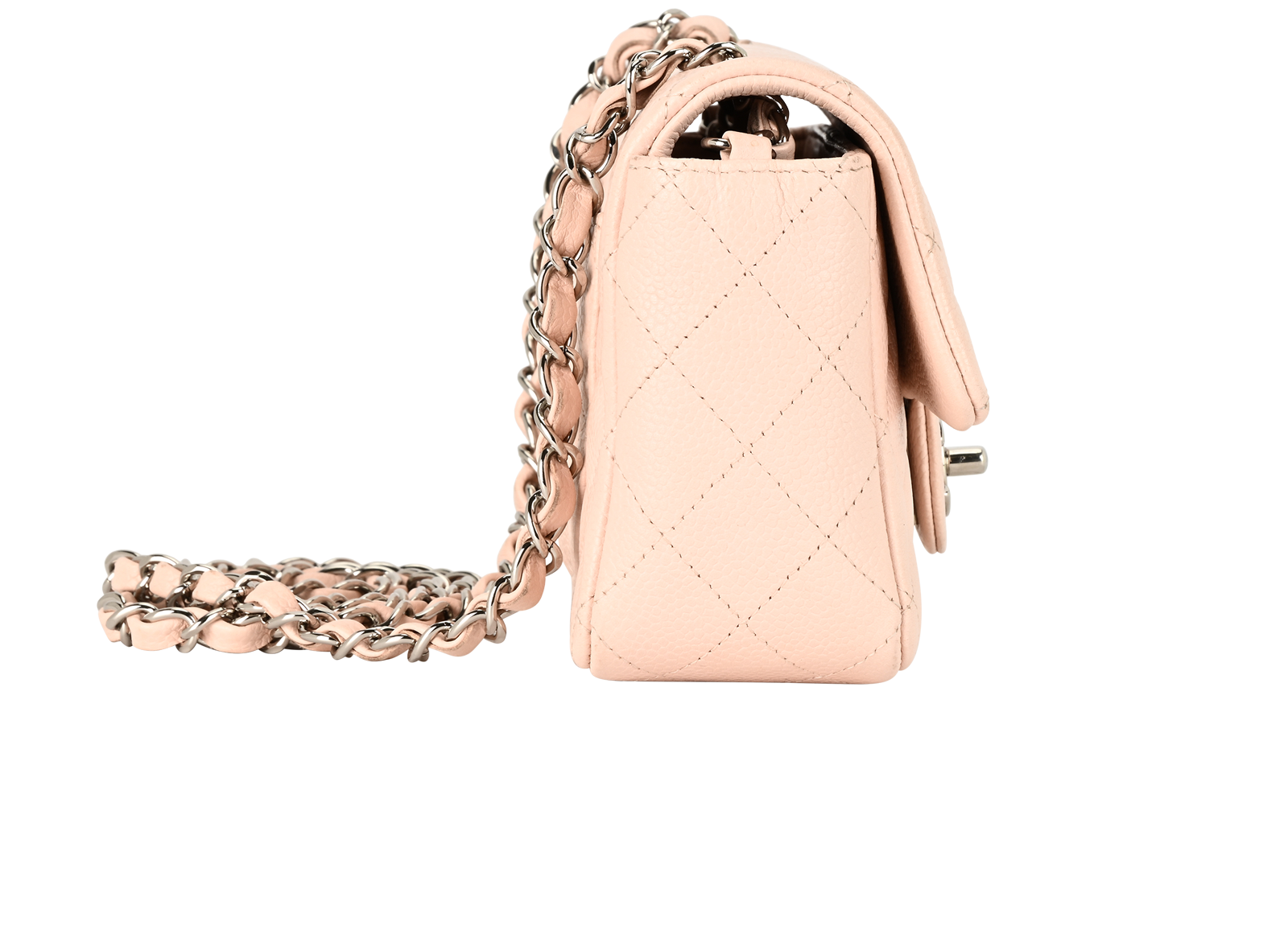 Mini Rectangle, &pound;3,800, Pink, Caviar Leather, Side view